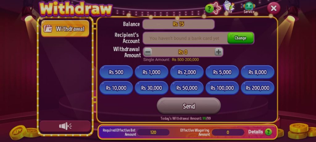 Salam Bet Game withdrawal